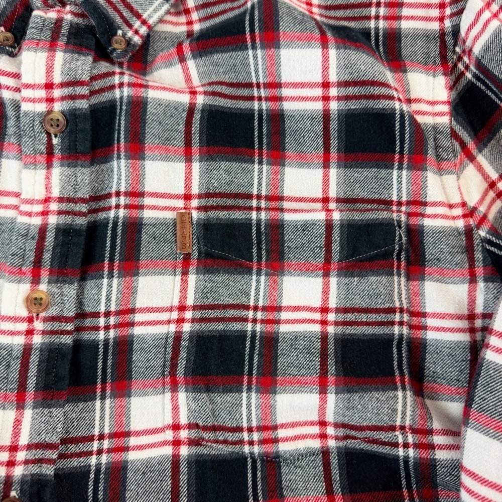 Chaps Performance Mens Button Down Shirt XXL Red Black White Plaid Flannel - Picture 11 of 13